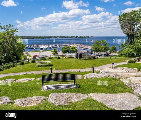 Harbor View Park overlooking the marina and Lake Michigan in Egg Harbor ...