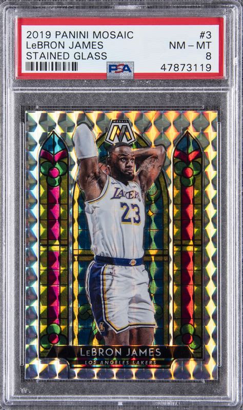 2019-20 Panini Mosaic Stained Glass #3 LeBron James - PSA NM-MT 8 ...
