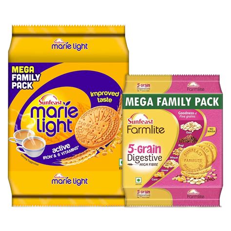 Sunfeast Farmlite 5 Grain Digestive Biscuit, High Fibre Biscuit ...