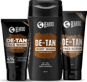 BEARDO De-Tan Kit For Men | Face Wash, Face Scrub & Body Wash | Coffee ...