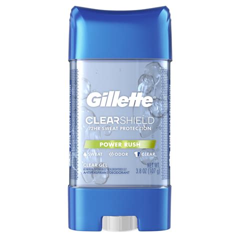 Gillette Power Rush Clear Gel Men's Deodorant Stick - 3.8 oz with ...