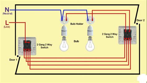 Image result for Two-Way 2 Gang Switch Connection