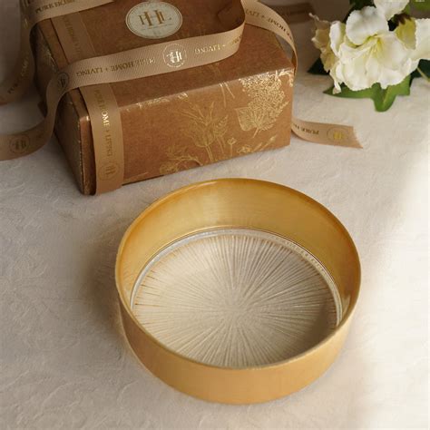 Shop Set of 2 Clear and Gold Serving Bowls with Gold Foil Rim - at Best ...
