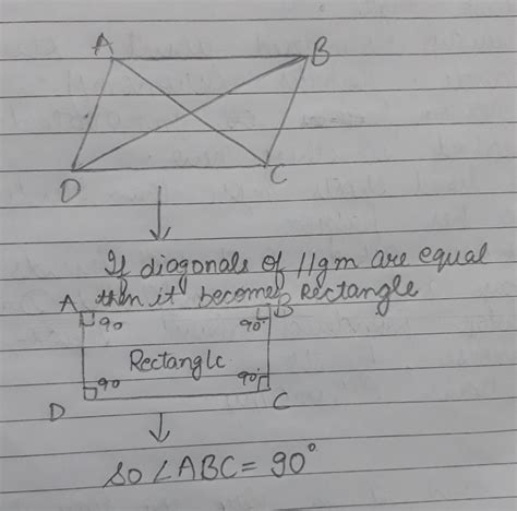ABCD is a parallelogram. If its diagonals are equal, then find the ...