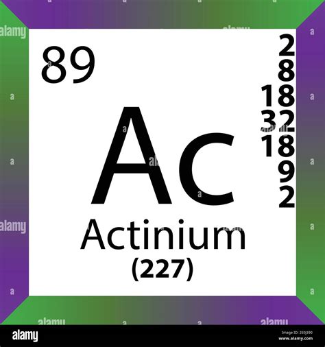 Ac Actinium Chemical Element Periodic Table. Single vector illustration, colorful Icon with ...