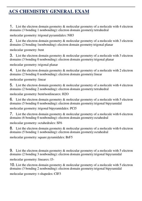 ACS CHEMISTRY GENERAL EXAM 2024/2025 | QUESTIONS WITH 100% VERIFIED ...