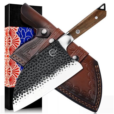 Full Tang Butcher Knife Handmade Forged Kitchen Chef Knife Grandsharp ...