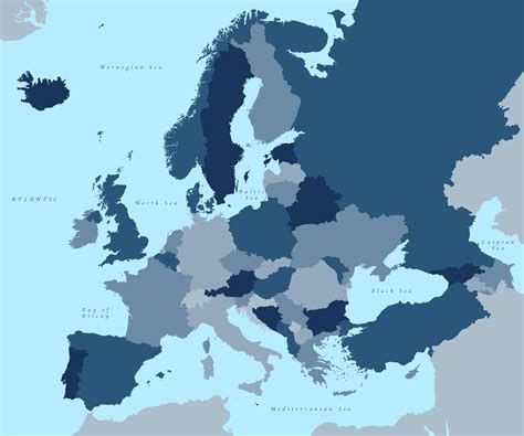 Vector map of Europe with countries - Illustrator SVG