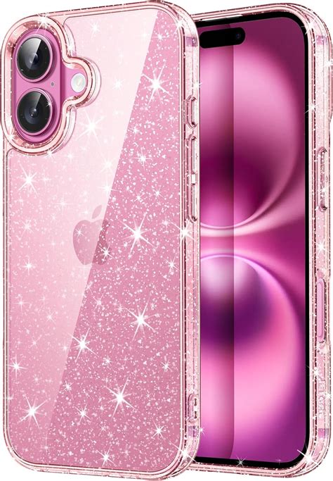 JETech Glitter Case for iPhone 16 6.1-Inch, Bling Sparkle Shockproof ...