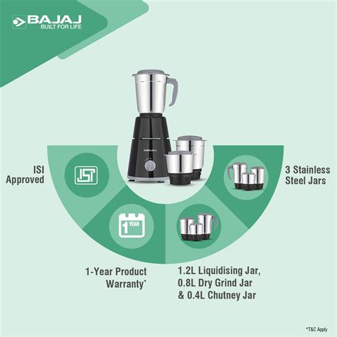 Bajaj GX 1 500W Mixer Grinder – Bajaj Electricals India