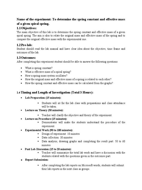 Calculation of Spring Constant Experiment B.SC 的图像结果