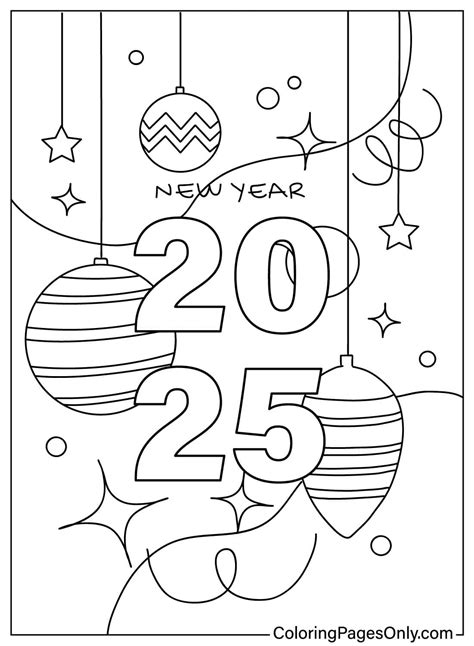 Free New Years Coloring Pages 2025: Fun & Easy! - Free coloring pages to print
