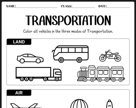Transportation Vehicles Worksheet 的图像结果
