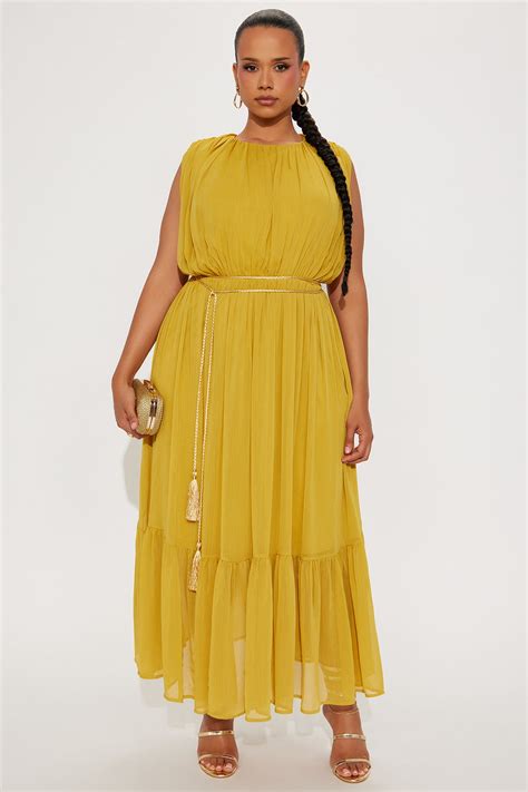 Call It Classy Chiffon Maxi Dress - Mustard | Fashion Nova