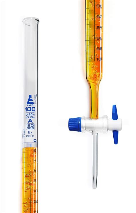 100ml Schellbach Glass Burette - Class A - PTFE Stopcock - Eisco Labs ...