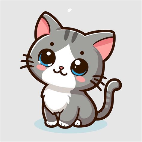Vector cute cat cartoon with white background | Premium AI-generated image