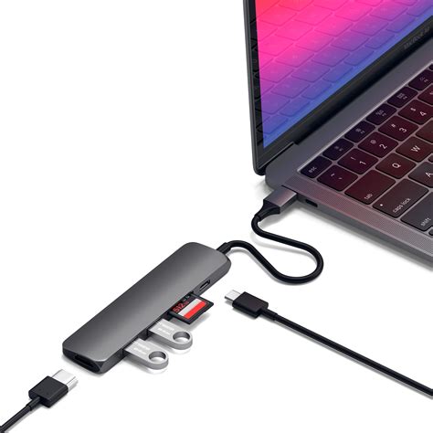 Satechi USB C Hub Slim Multiport Adapter V2 with 60W USB C PD, 4K HDMI ...