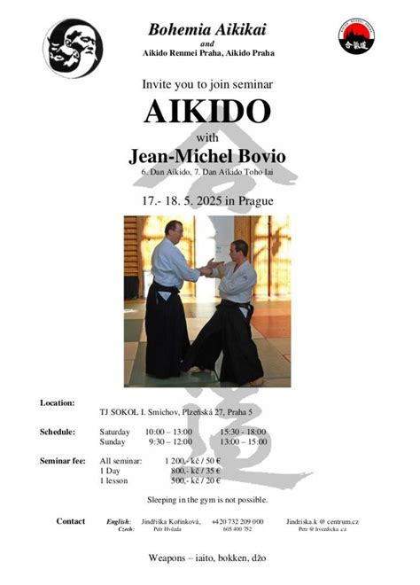 Aikido seminář Jean-Michel Bovio, TJ Sokol I. Smíchov, Prague, 17 May ...