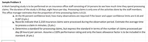 Image result for Work Study Sample Problem