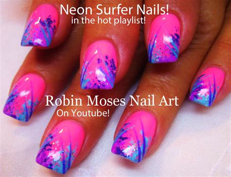 Nail Art by Robin Moses: "neon nails" "neon pink nails" "neon nail art ...