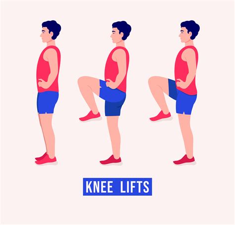 knee Lifts exercise, Men workout fitness, aerobic and exercises. 11124871 Vector Art at Vecteezy