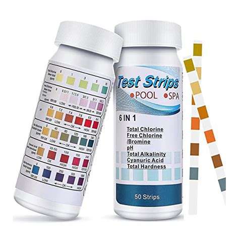 100PCS Hot Tub Test Strips,6 in 1 Swimming Pool Spa & Hot Tub Chemicals ...