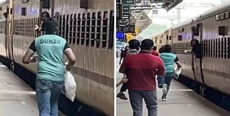 ये डिलीवरी बॉय तो 'दिलवाले दुल्हनिया' का शाहरुख़ निकला! ट्रेन के पीछे ...