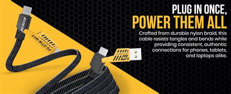 DR VAKU® 4-in-1 Multi Function Fast Charging Cable 65W Braided Durable ...