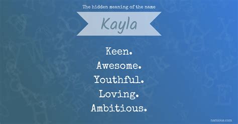 The Name Kayla Means