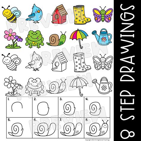 Spring Directed Drawings Worksheets Spring Writing Prompts Spring Draw ...