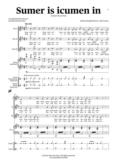 Sumer is icumen in (arr. Brent Stewart) by Medieval English Round ...