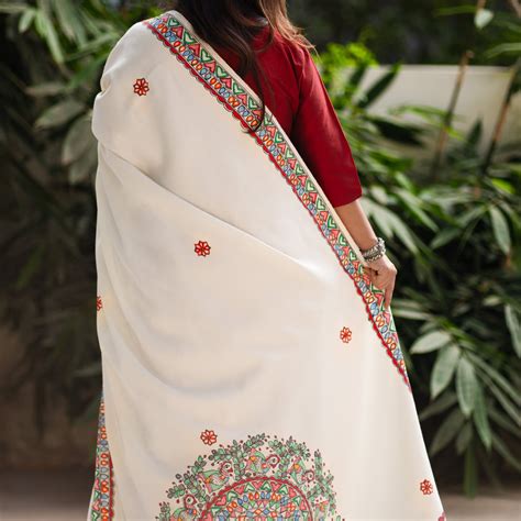 Madhubani Woolen Shawl - Rooster's Reef Mandala – EthnicElement