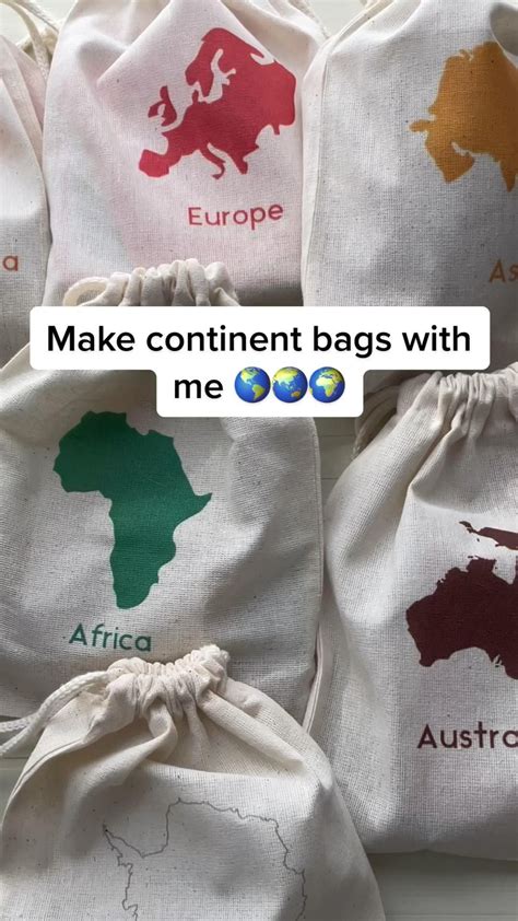 Montessori continent bags montessori continents preschool geography ...