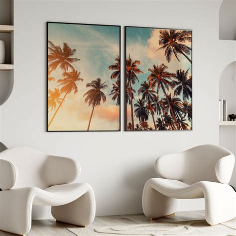 Palm tree: Buy Set of 2 Paintings – Dessine Art