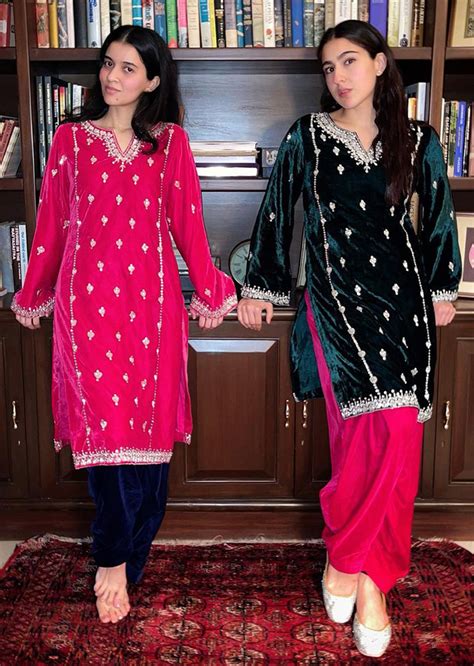 Sara Ali Khan and friend Sara Vaisoha picked matching velvet kurtas for ...