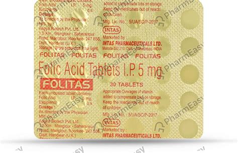 Folitas 5 MG Tablet (30): Uses, Side Effects, Price & Dosage | PharmEasy