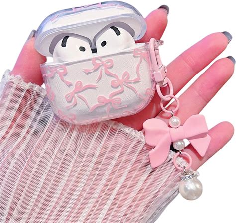 Amazon.com: MINSCOSE Compatible with AirPods 4 Clear Case,Cute Ribbon ...