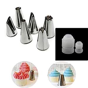 Buy 6 PCS DIY Stainless Steel Icing Piping Nozzles Pastry Tips Fondant ...