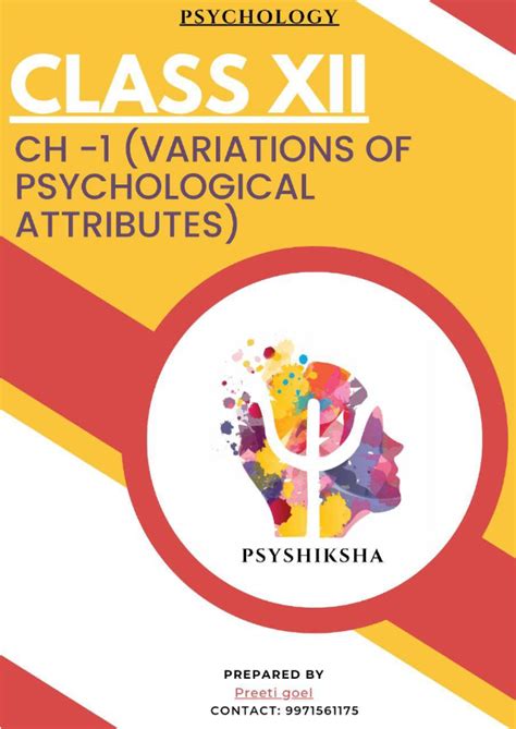 CH 1 VARIATIONS IN PSYCHOLOGICAL ATTRIBUTES | Humanitas
