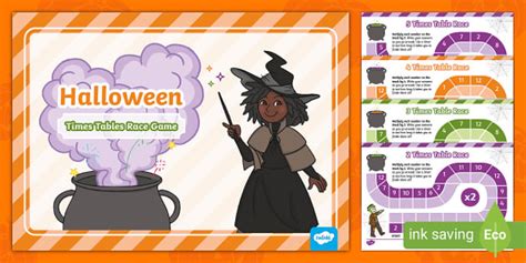 Halloween Times Tables Race Game Activity Booklet