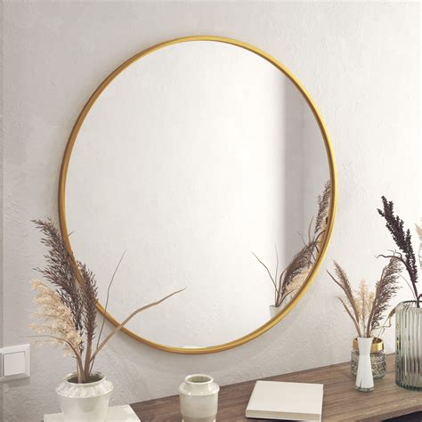 HBCY Creations 36" Gold Circle Wall Mirror, Large Decor for Bedroom ...
