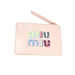 MIU MIU EMBOSSED PINK SMALL POUCH
