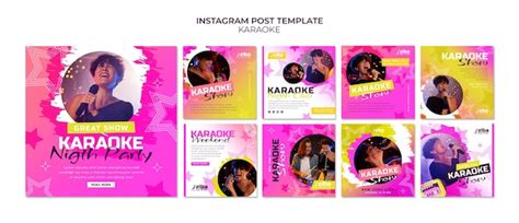 Karaoke fun instagram posts template | Free PSD