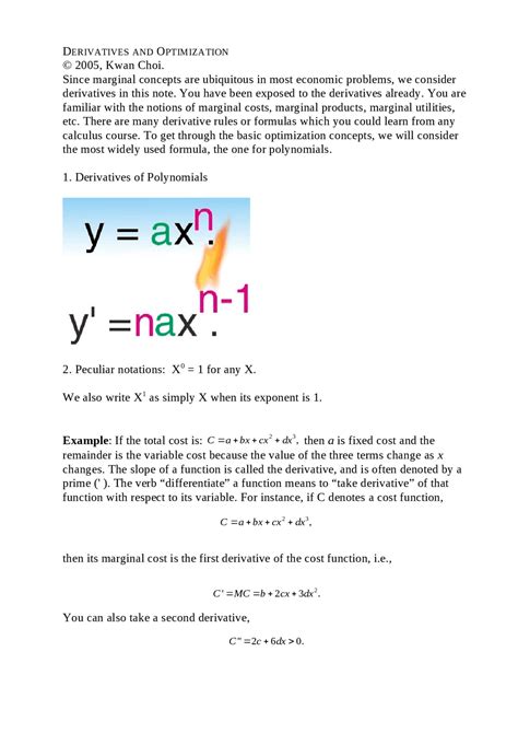 Image result for Optimization Derivatives