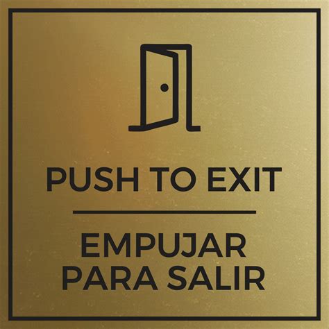 Signs ByLITA Square Push To Exit Door or Wall Sign | Spanish Bilingual ...