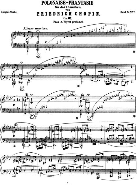 肖邦 波兰舞曲 Op 26 No 1 升c小调 Polonaise 钢琴谱 简谱
