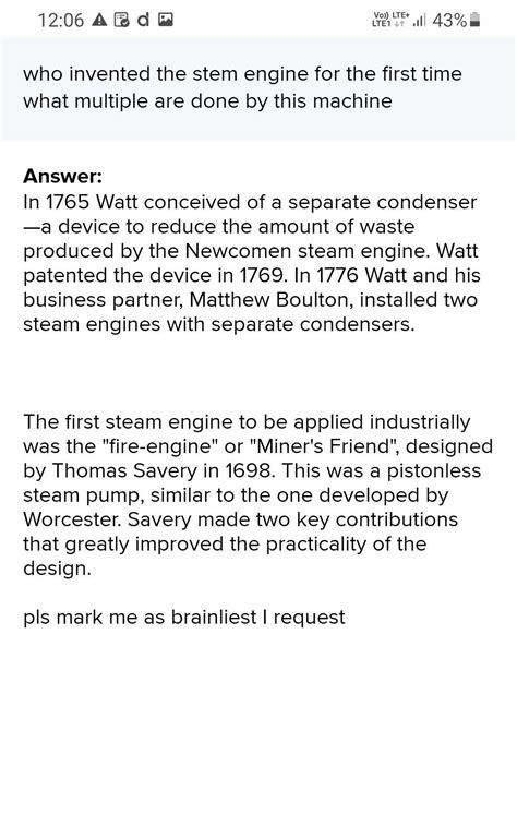 who invented the stem engine for the first time what multiple are done ...