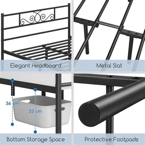 Yaheetech Queen Bed Frames Metal Platform Bed with India | Ubuy