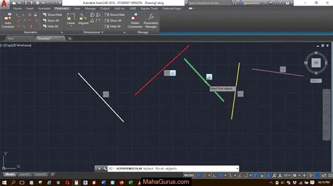 AutoCAD Perpendicular Line 的图像结果