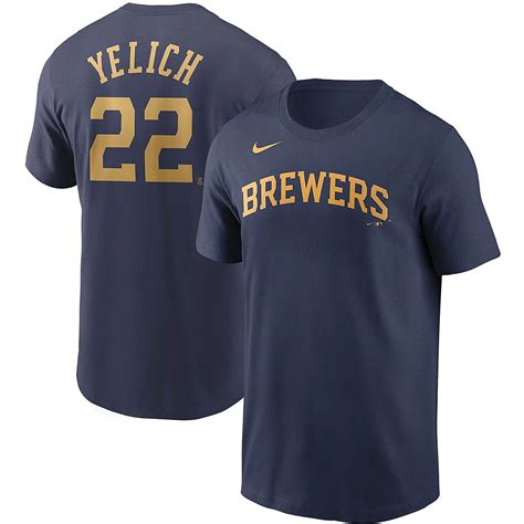 Nike Christian Yelich Light Milwaukee Brewers Name Number T-Shirt | Academy